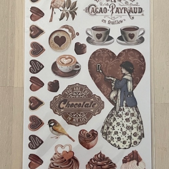 Stamperia Chocolate Rub-On Transfers – Vintage Sweets & Café Theme (4" x 8.5") - Picture 3 of 6